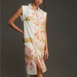Maeve White and Peach Floral Dress